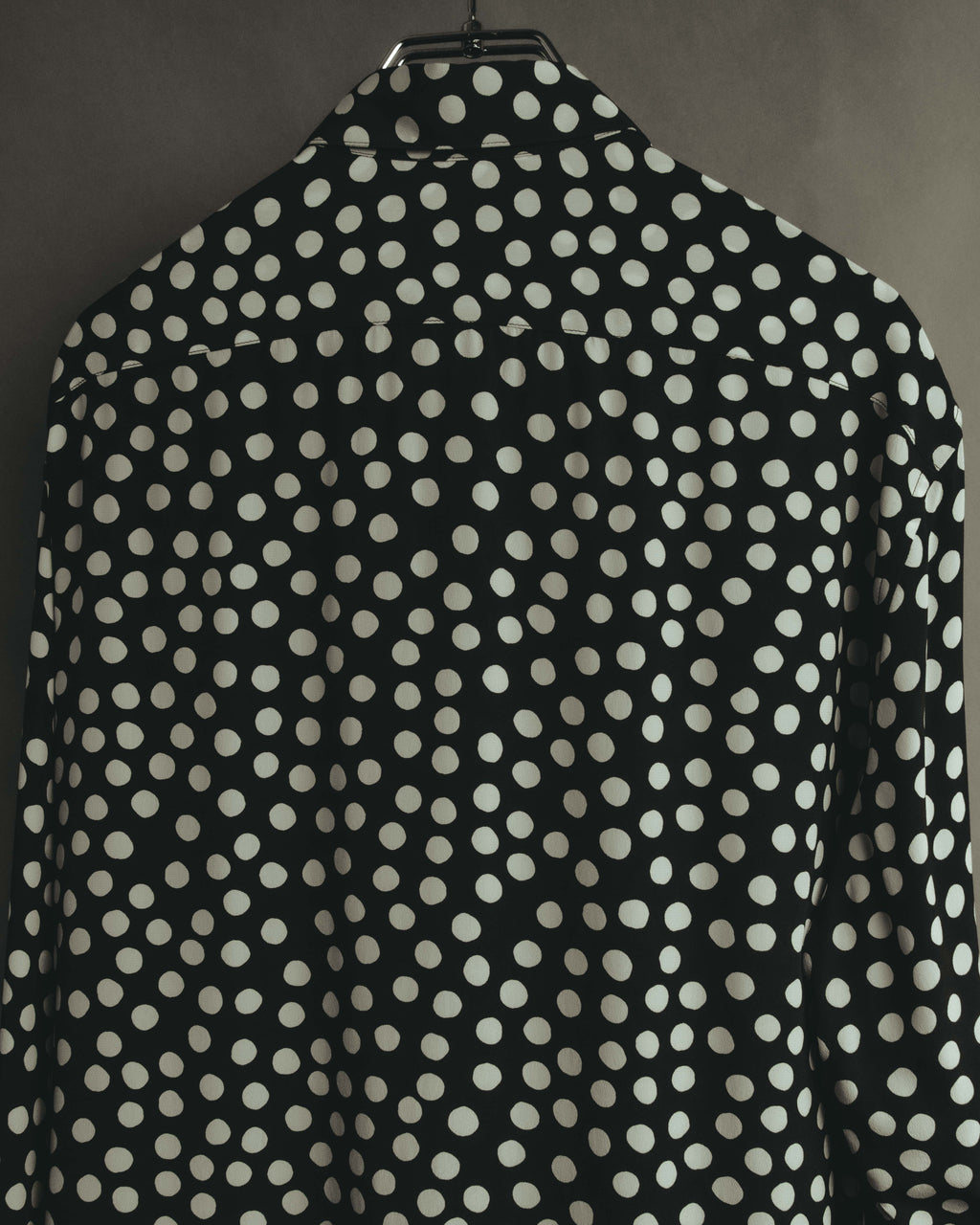 -SPECIAL- "Saint Laurent" 2019-2020 Polka dot silk long sleeve shirt