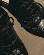 -SPECIAL- “Miu Miu” 2010’s Crystal embellished heel patent leather brogue shoes