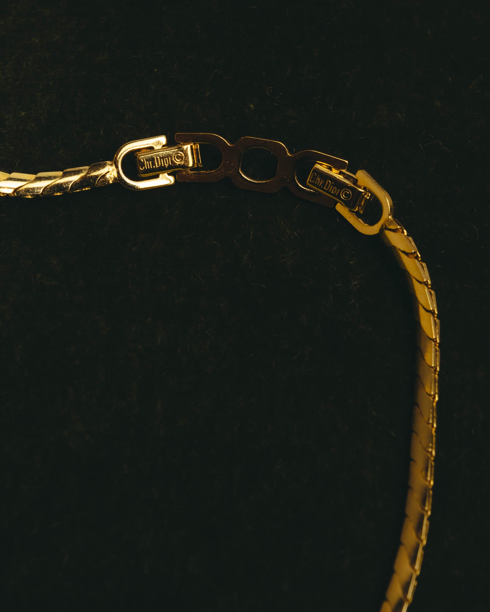 "Christian Dior" 80's-90's Gold tone rhinestone necklace