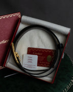 "Cartier" Gold metal buckle design leather belt