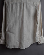 "BRUNELLO CUCINELLI" Contrast collar hidden placket linen shirt