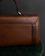 "BURBERRYS" Horizontal design camel grained leather bag