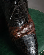 “DOLCE&GABBANA” 2008–2014 Exotic leather and intrecciato oxford shoes