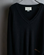 "GUCCI" Horsebit design V-neck cashmere knit