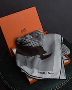 "HERMES" Silk fantaisie a cheval carré scarf 70