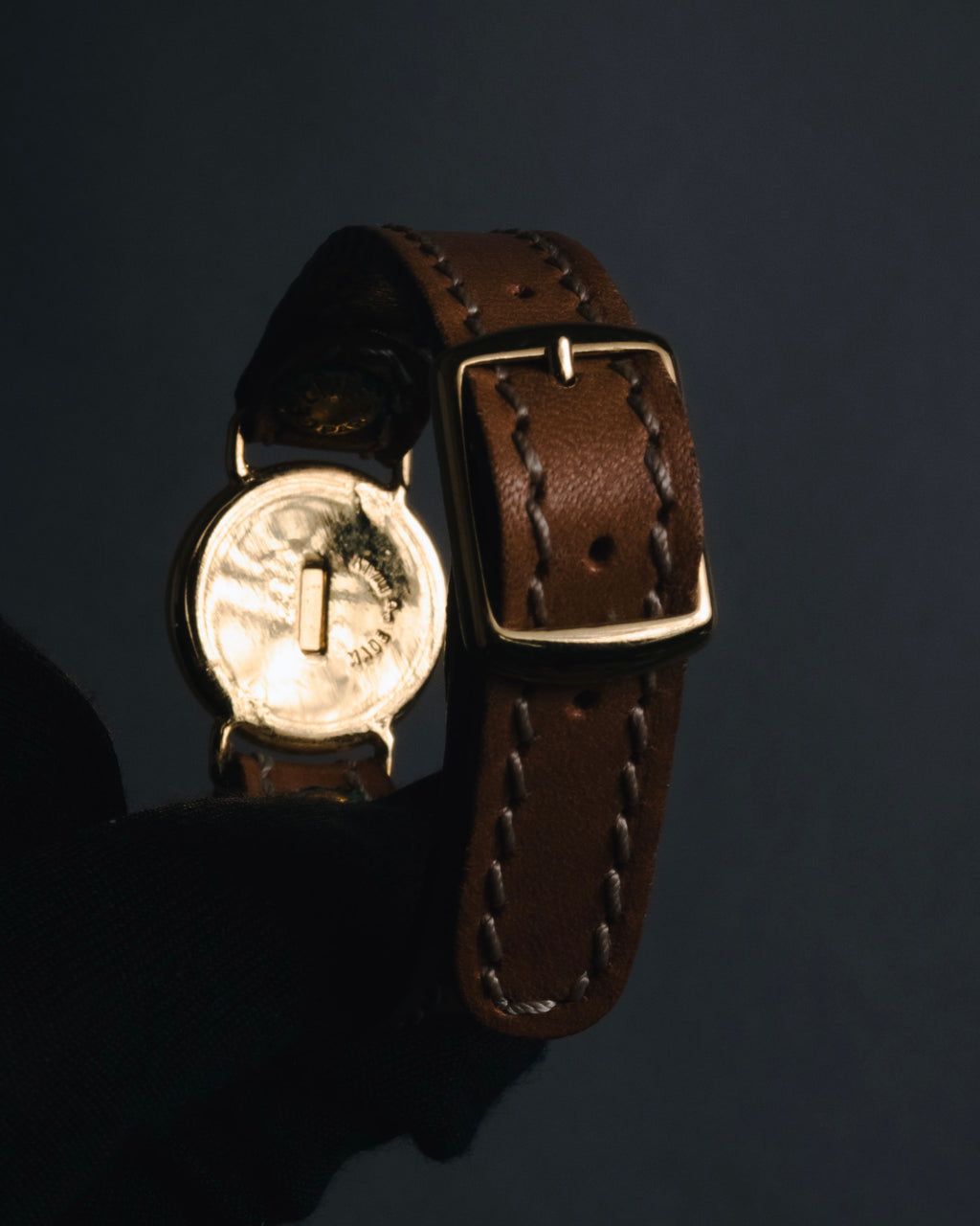 "CELINE" 70’s sulky logo leather bracelet