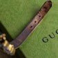 "GUCCI" Double G motif rhinestone leather bracelet