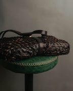 -SPECIAL- “Salvatore Ferragamo” 00’s-10’s Leather scale appliqué gancini shoulder bag