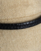 "HERMES" H motif design leather choker