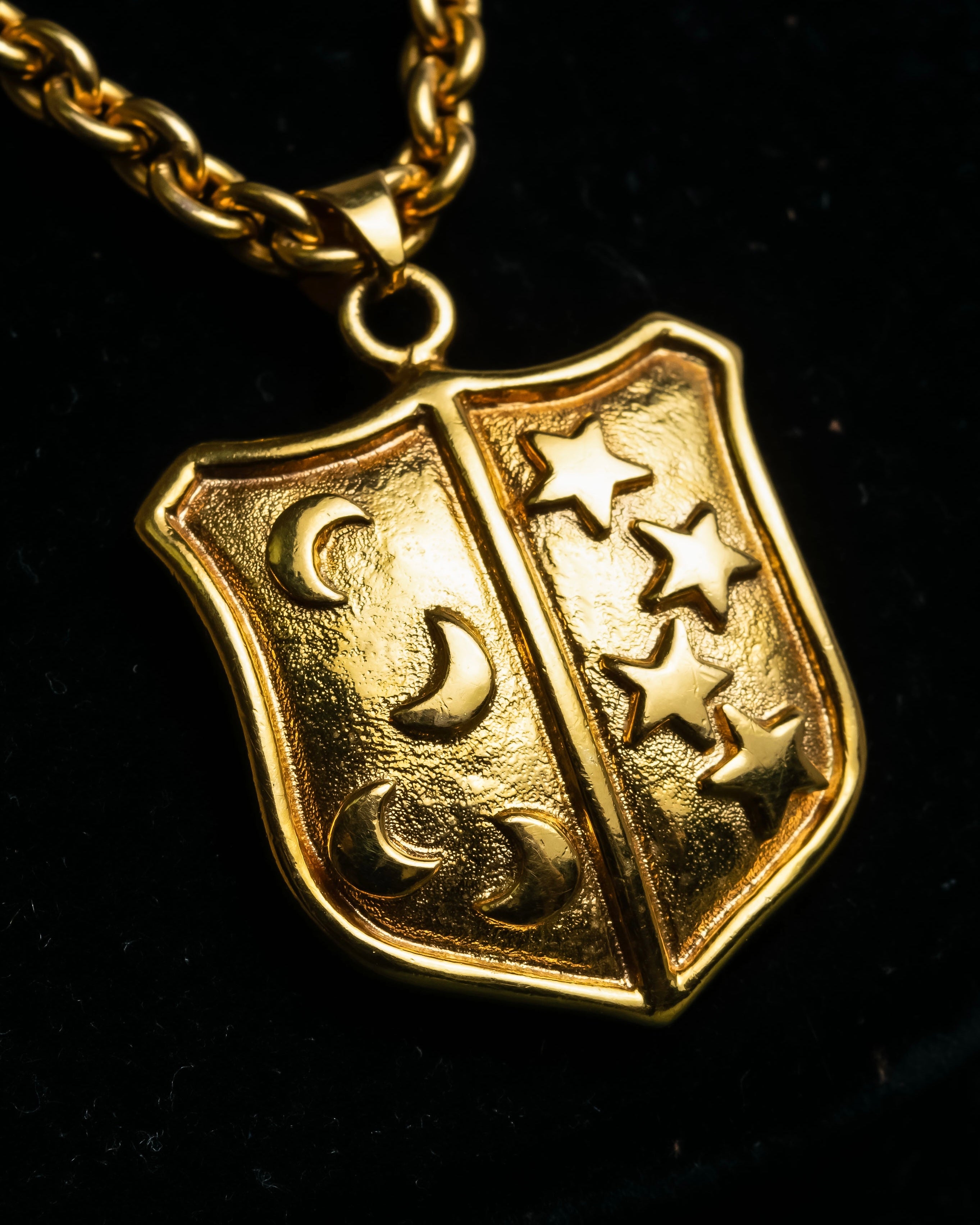 "CELINE" Moon & star top motif gold necklace