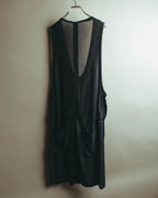 "Y's" 00's-10's Layered cupro sleeveless maxi dress