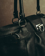 “Salvatore Ferragamo” 00’s-10’s Gancini pebbled leather handbag