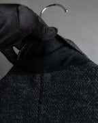 "POLO Ralph Lauren" Herringbone weave charcoal gray tailored jacket