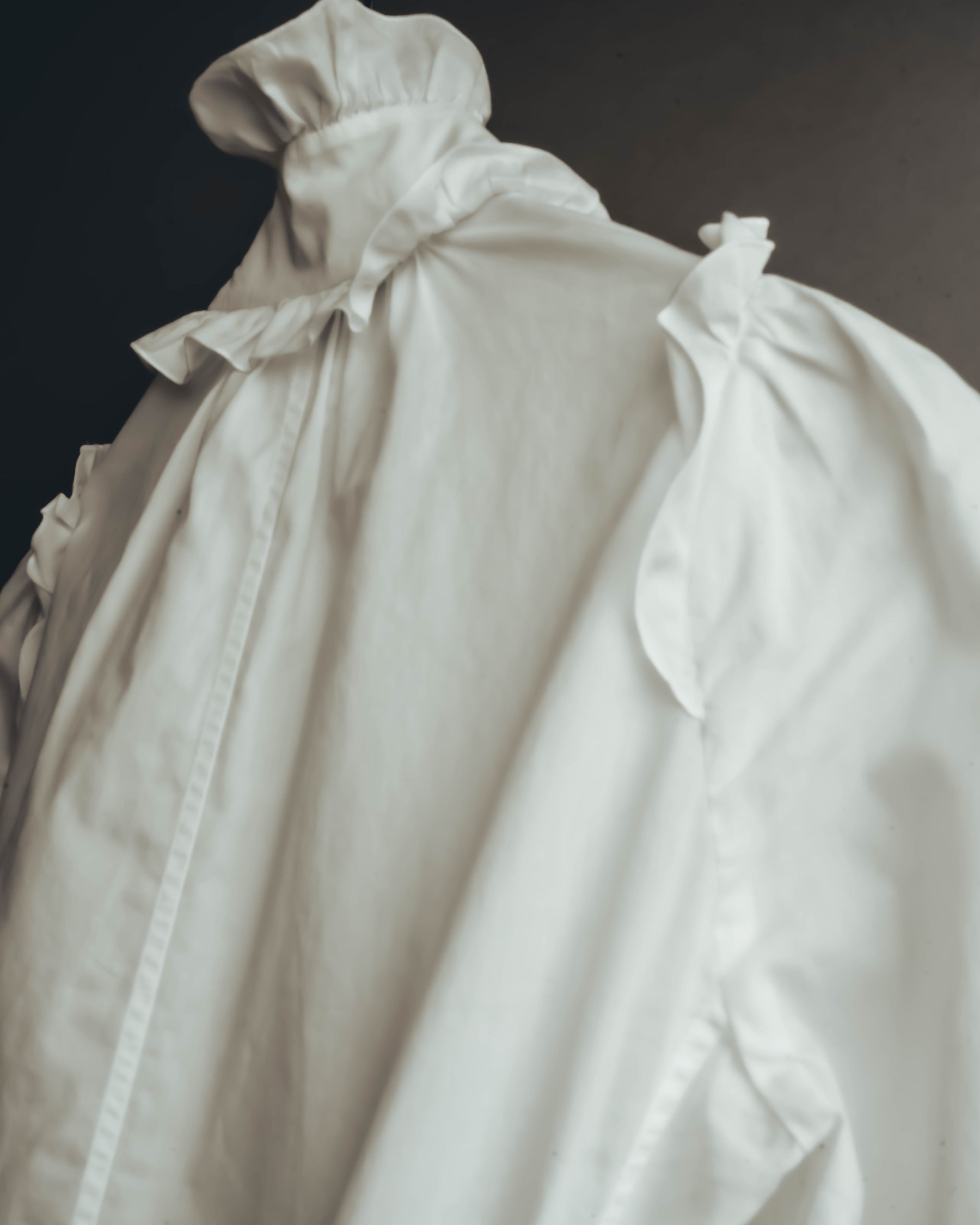 -SPECIAL- “YVES SAINT LAURENT” 70’s-90’s Ruffled high-neck blouse