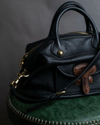 "LOEWE" Flap pocket design ostrich leather bag
