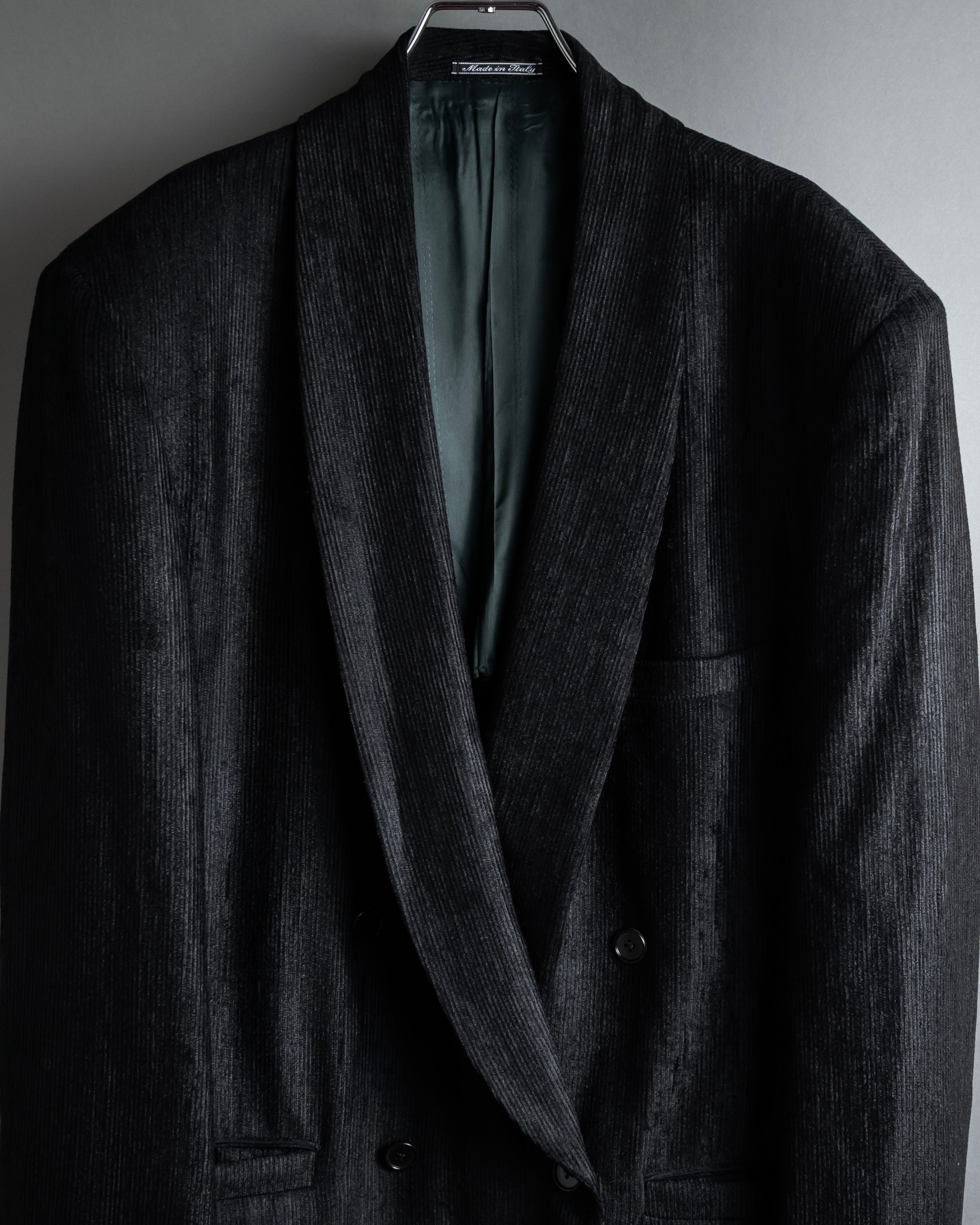 “Gianni Versace” 80’s-90’s Shadowed-texture tailored jacket