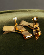 “JIL SANDER” 2021 sculptural ribbon metal clip earrings
