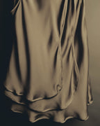 "GIORGIO ARMANI" 90's-00's Draped silk sleeveless top and skirt set