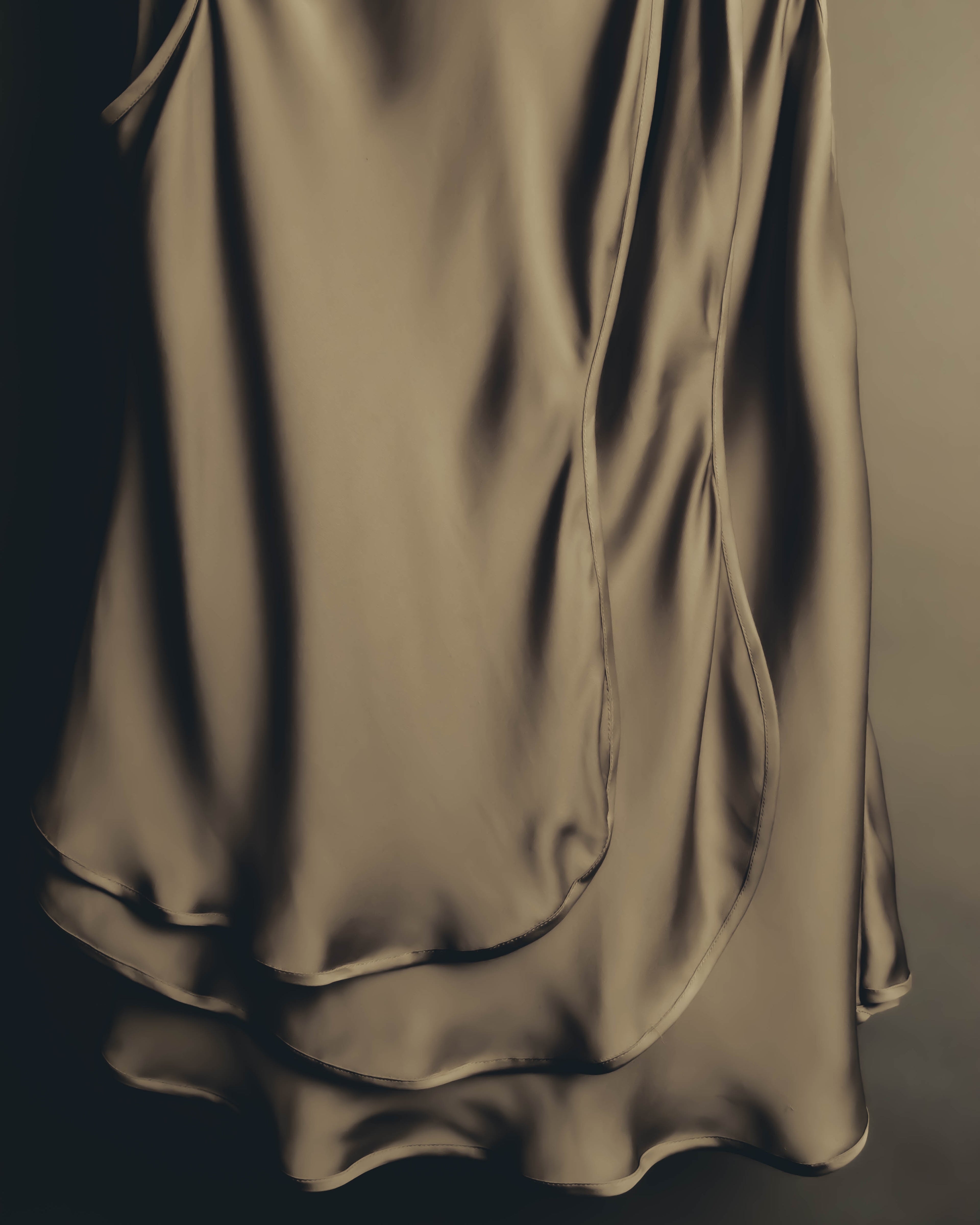 "GIORGIO ARMANI" 90's-00's Draped silk sleeveless top and skirt set