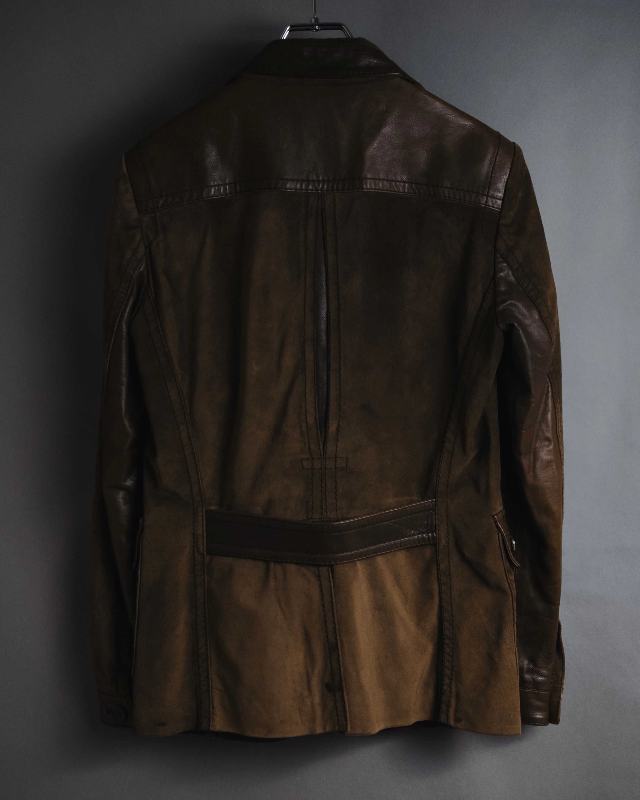 "GUCCI"Mid 2000s suede & smooth leather combination tailored jacket