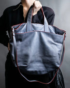 "JIL SANDER navy" bicolor 2way tote bag