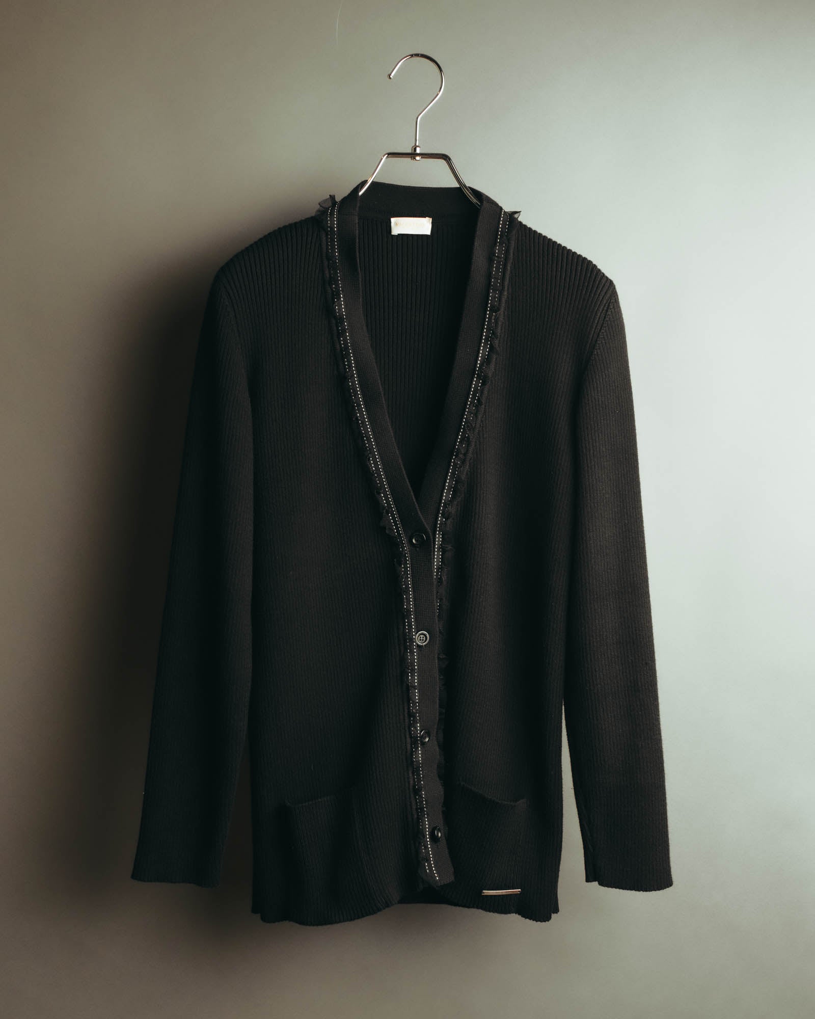 VALENTINO ROMA” 00's-10's Rib knit frilled cardigan – MOOD