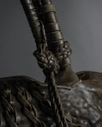 "FALORNI" Braided leather dome boston bag