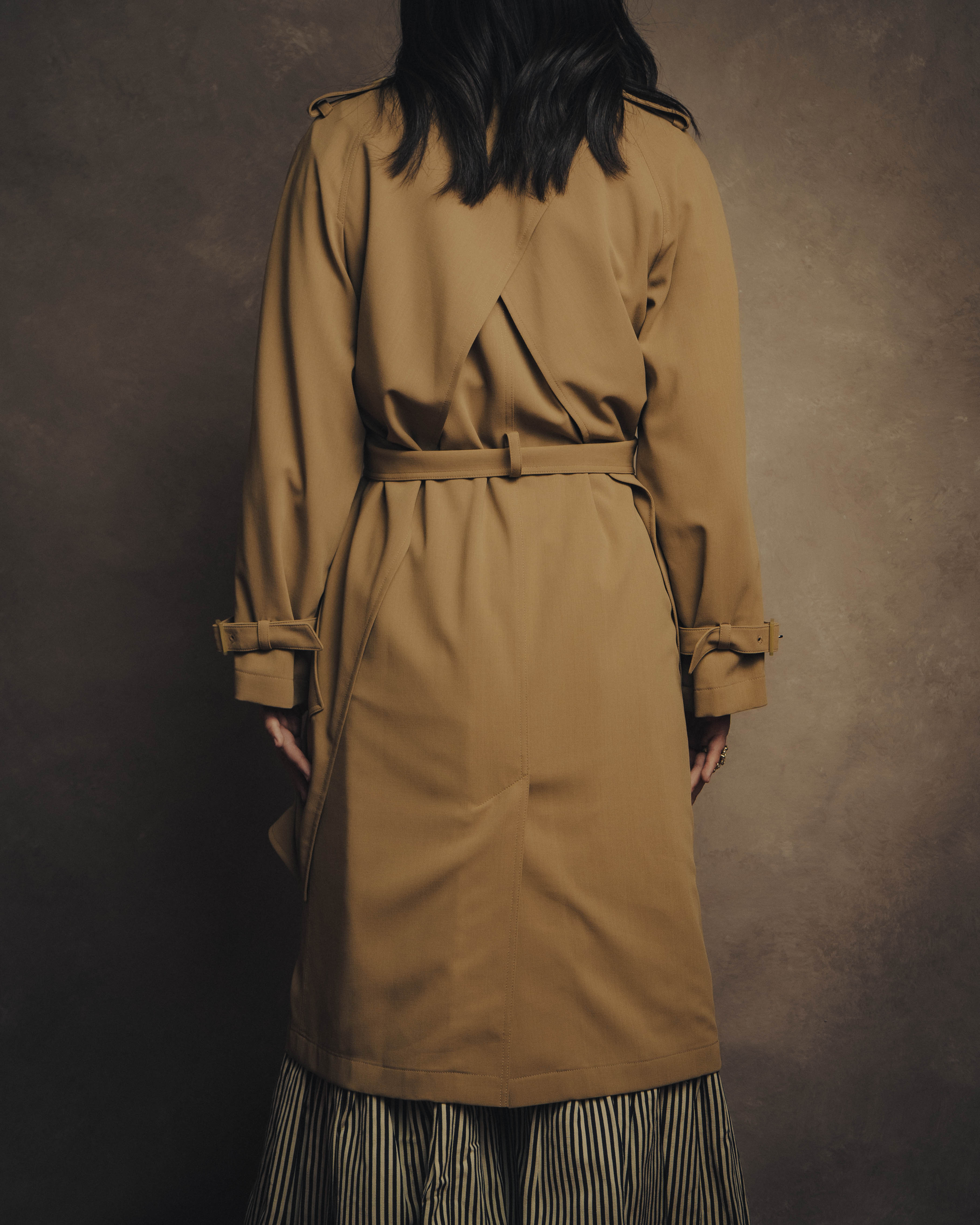 -SPECIAL- “HERMÈS” 90’s-00’s Margiela era draped wool trench coat