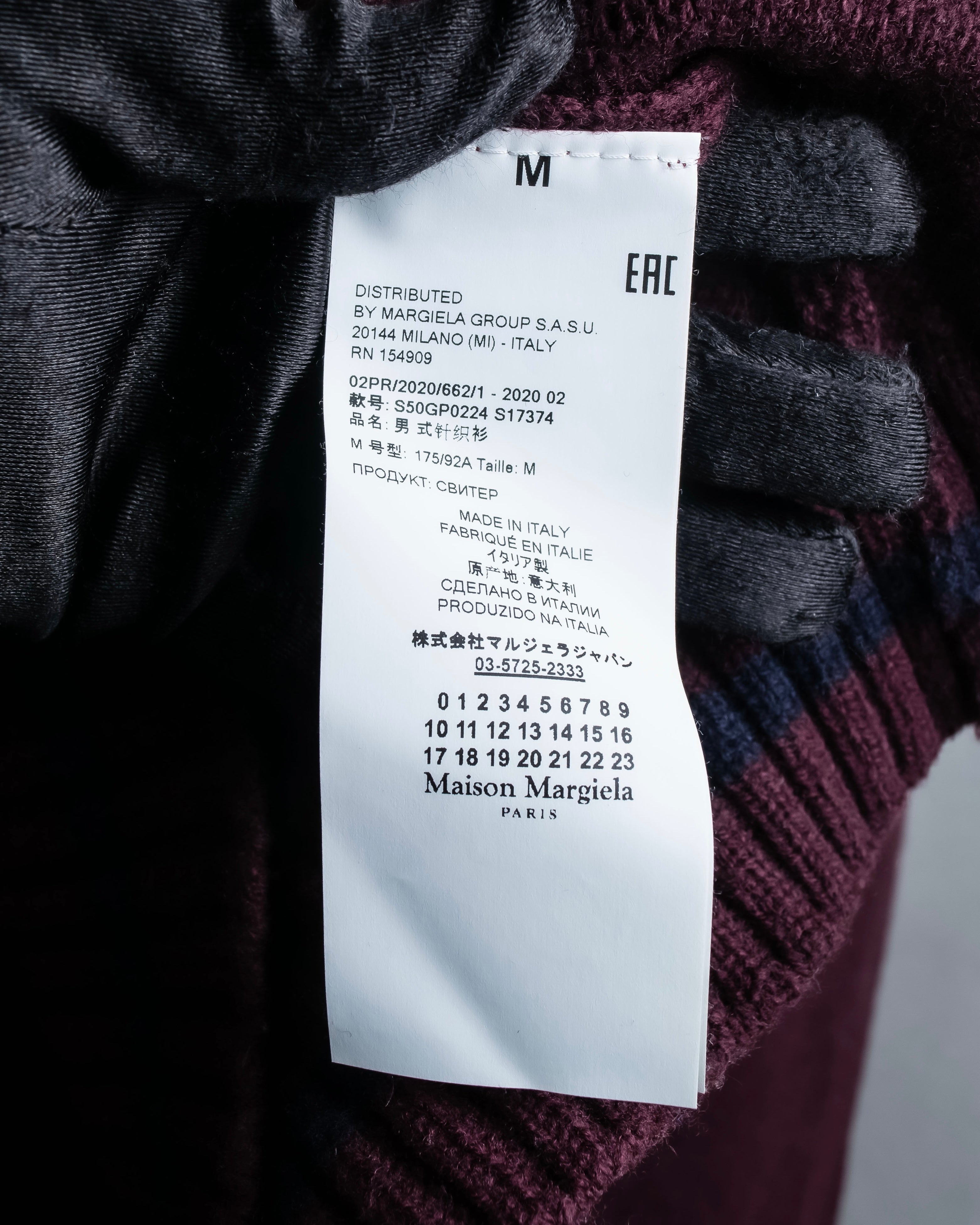 "MAISON MARGIELA"
20AW burgundy color V-neck knit