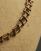 “Vintage“ Geometric link gold tone necklace