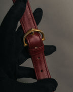 “Cartier” 80’s-90’s Must de Cartier burgundy leather shoulder bag