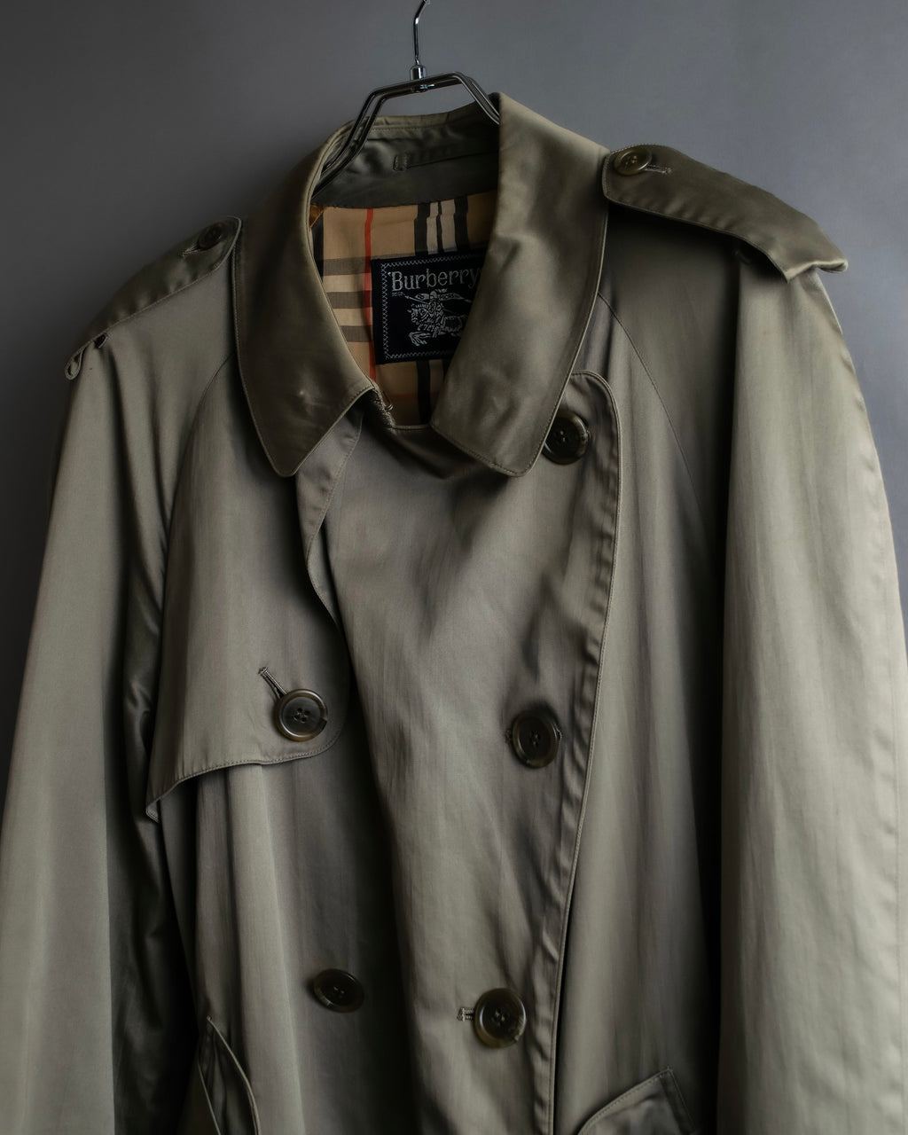 "Burberrys" Dark khaki belted trench coat