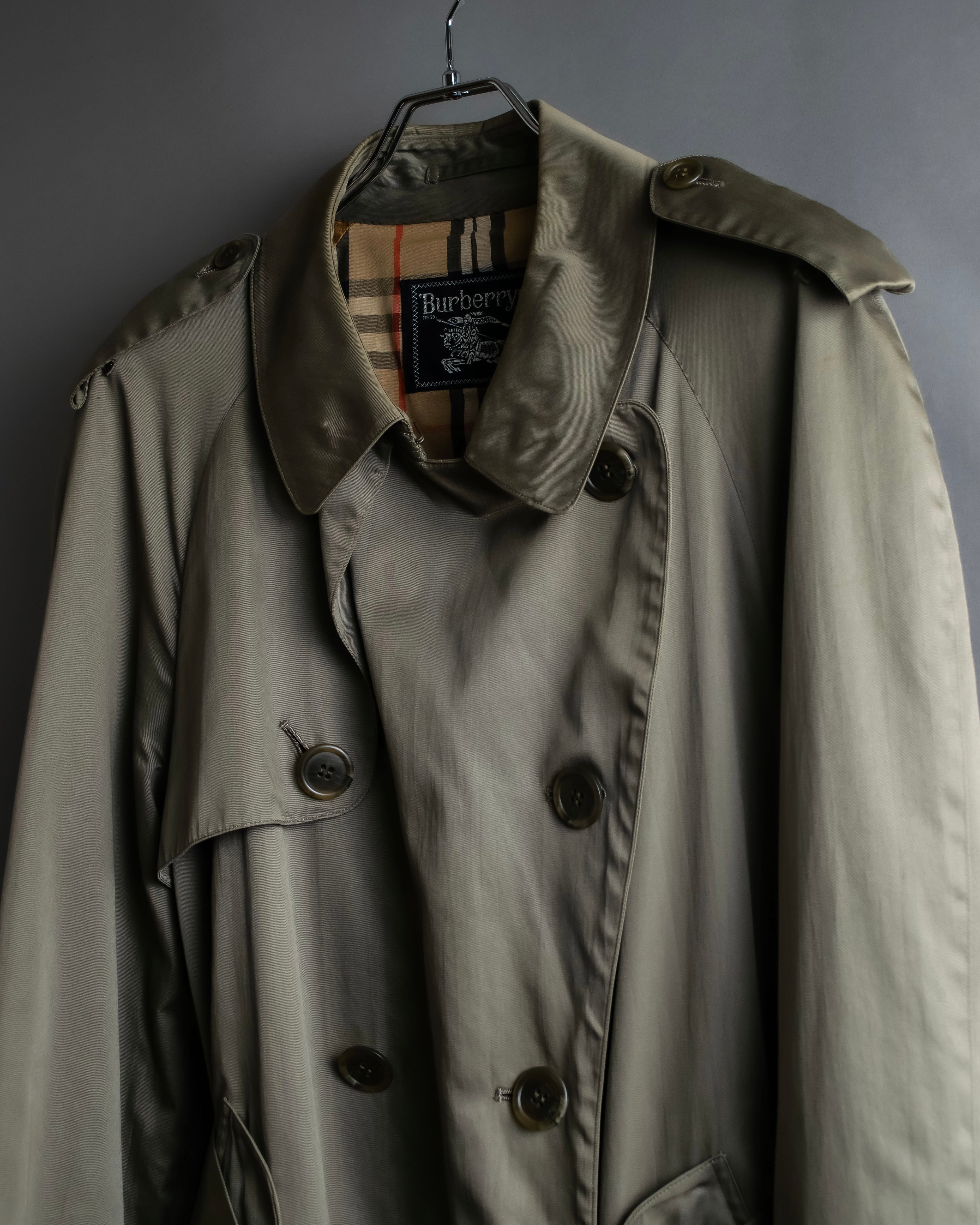 "Burberrys" Dark khaki belted trench coat