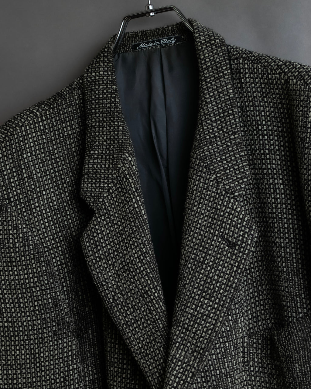 "GIORGIO ARMANI" Greige mix checkered pattern tailored jacket