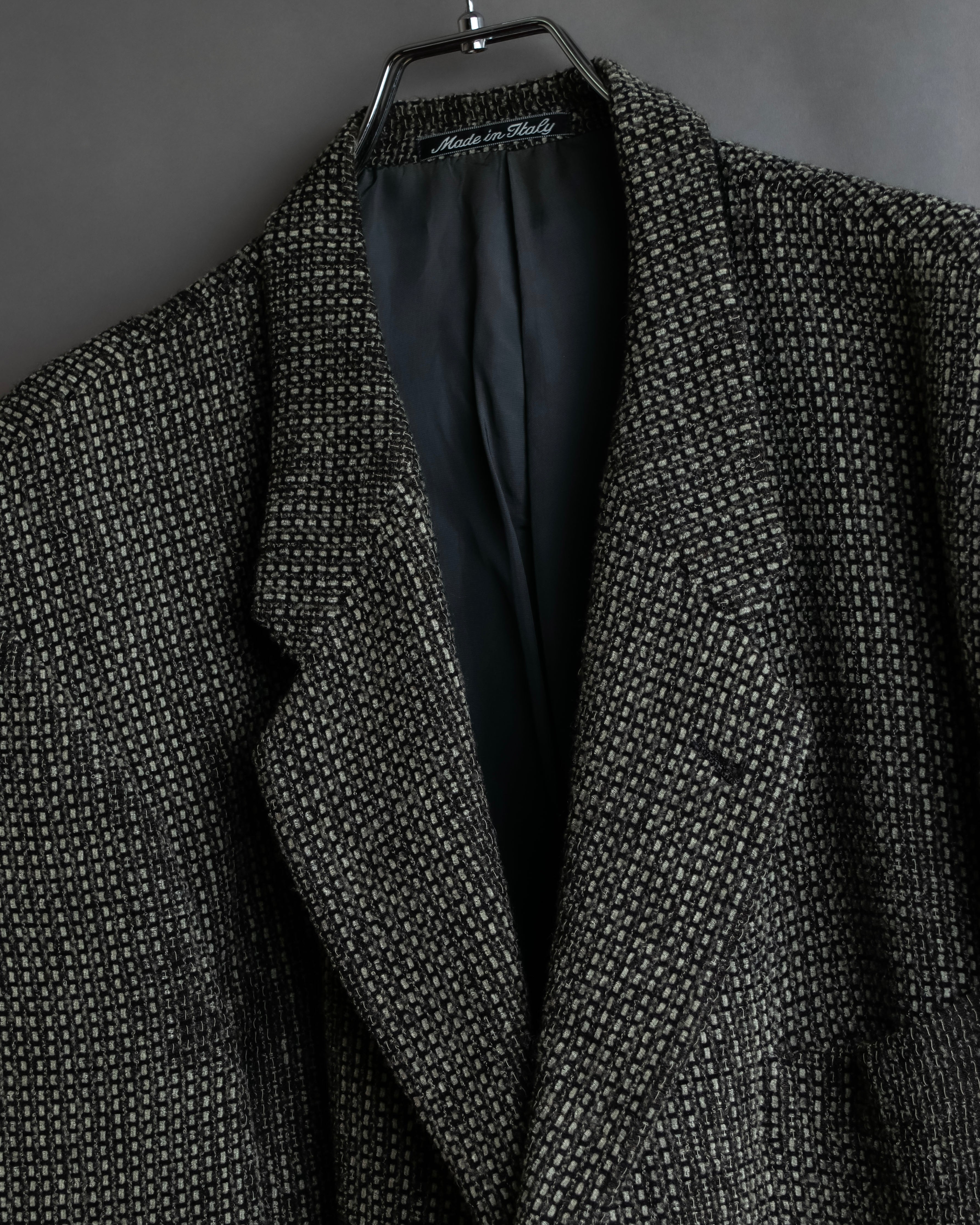 "GIORGIO ARMANI" Greige mix checkered pattern tailored jacket