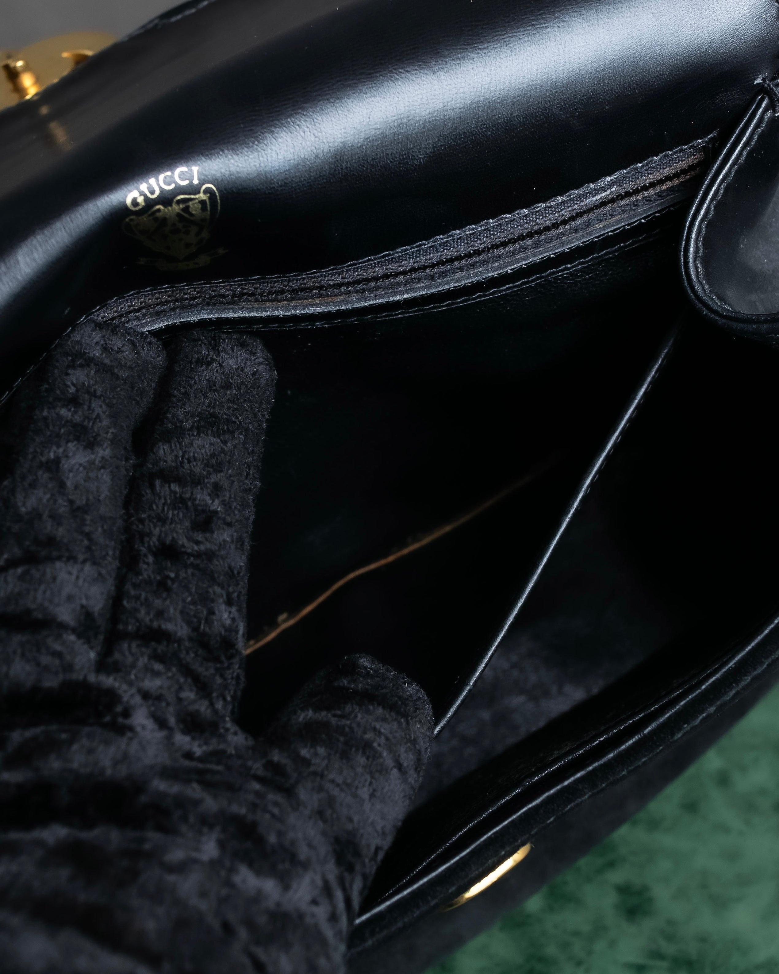 "GUCCI" Interlocking G design suede bag