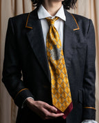 "GIANFRANCO FERRE" Ornamental yellow silk necktie