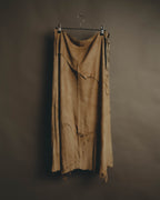 “DOLCE&GABBANA” 1999-2003 Distressed suede patchwork maxi skirt