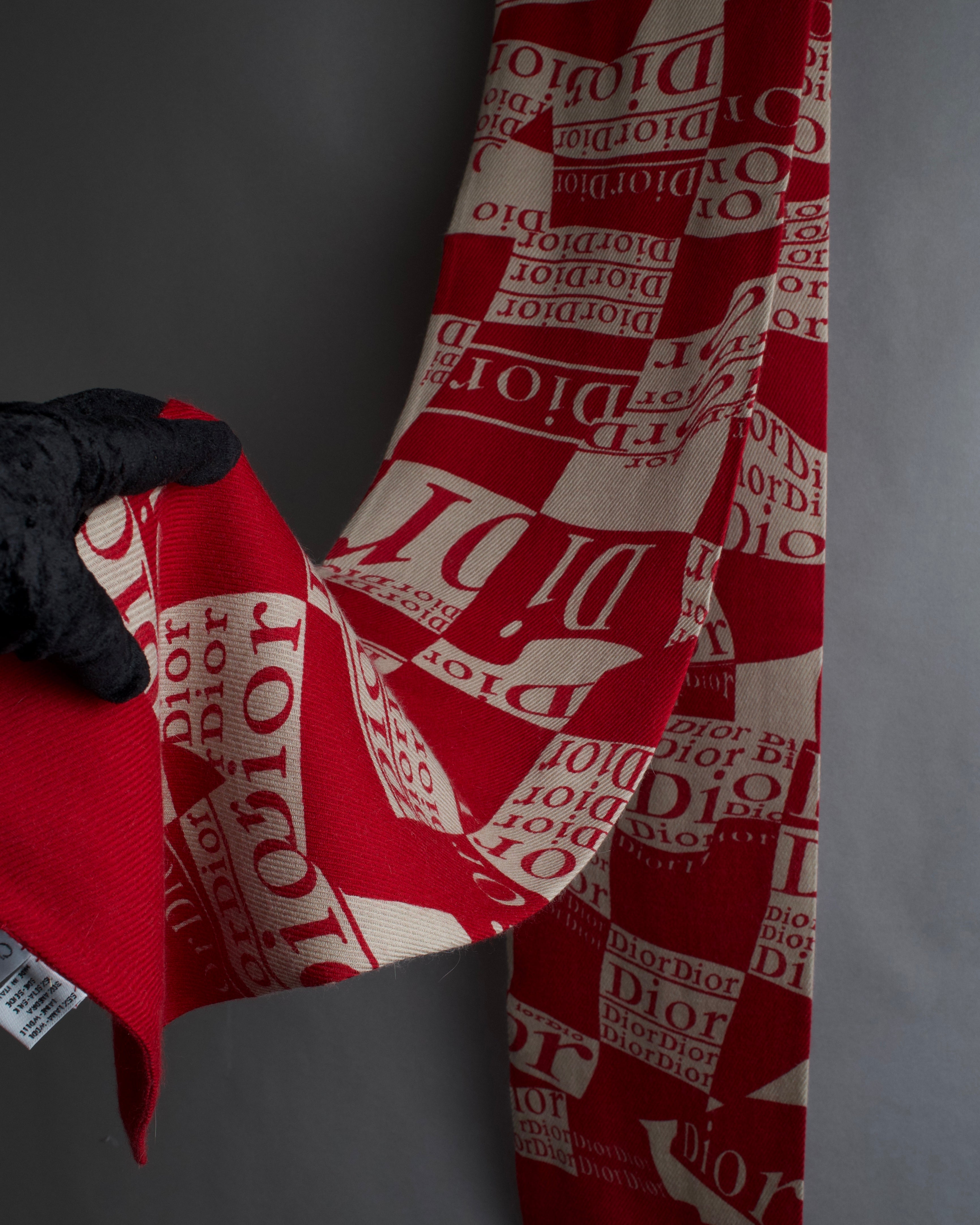 "Christian Dior" Logo pattern twill muffler