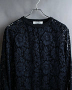 "VALENTINO" Floral lace design trimmed pullover