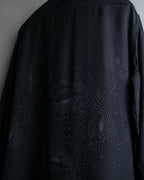 "Saint Laurent" Jacquard pattern silk satin shirt