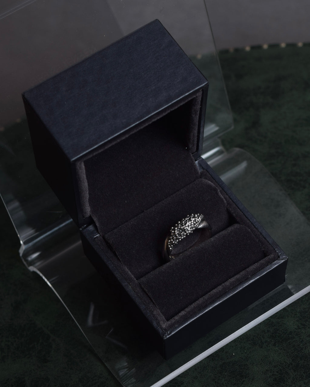 "GEORG JENSEN" Delicate bead top oversized silver ring