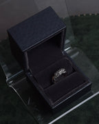 "GEORG JENSEN" Delicate bead top oversized silver ring