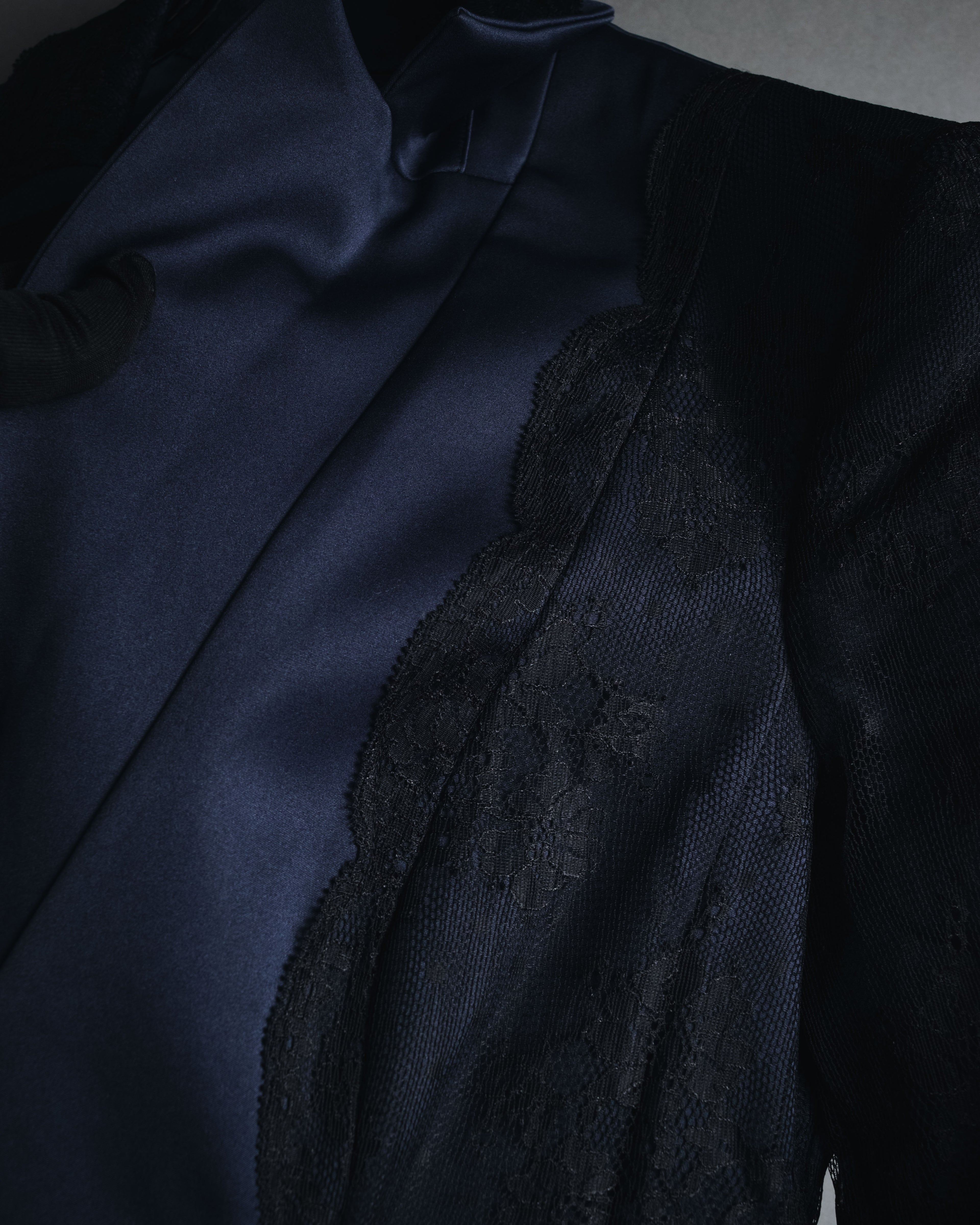 "ARMANI COLLEZIONI" Sheer lace layered tailored jacket