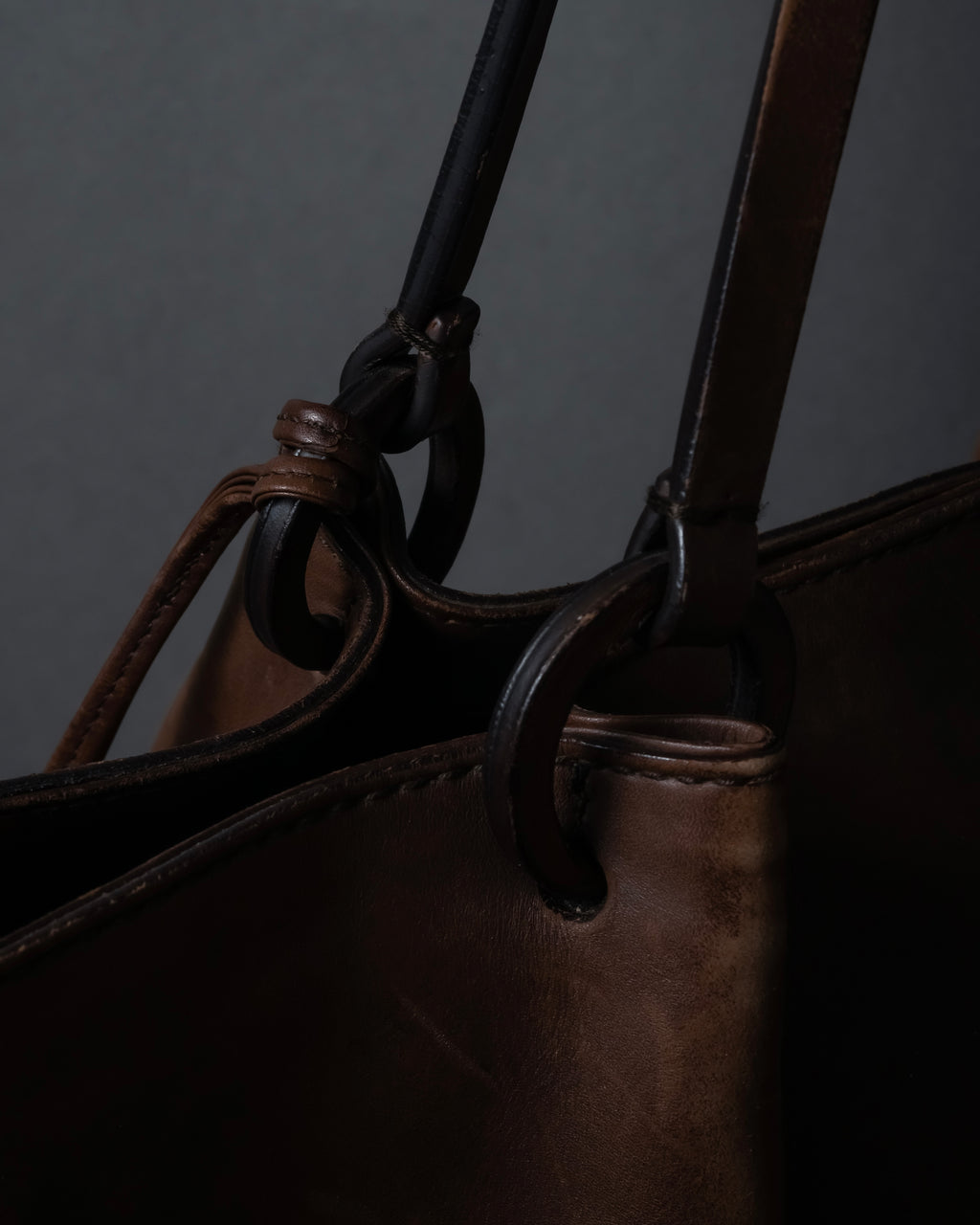 "GUCCI" Horizontally elegant silhouette oiled leather one-shoulder bag