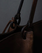 "GUCCI" Horizontally elegant silhouette oiled leather one-shoulder bag