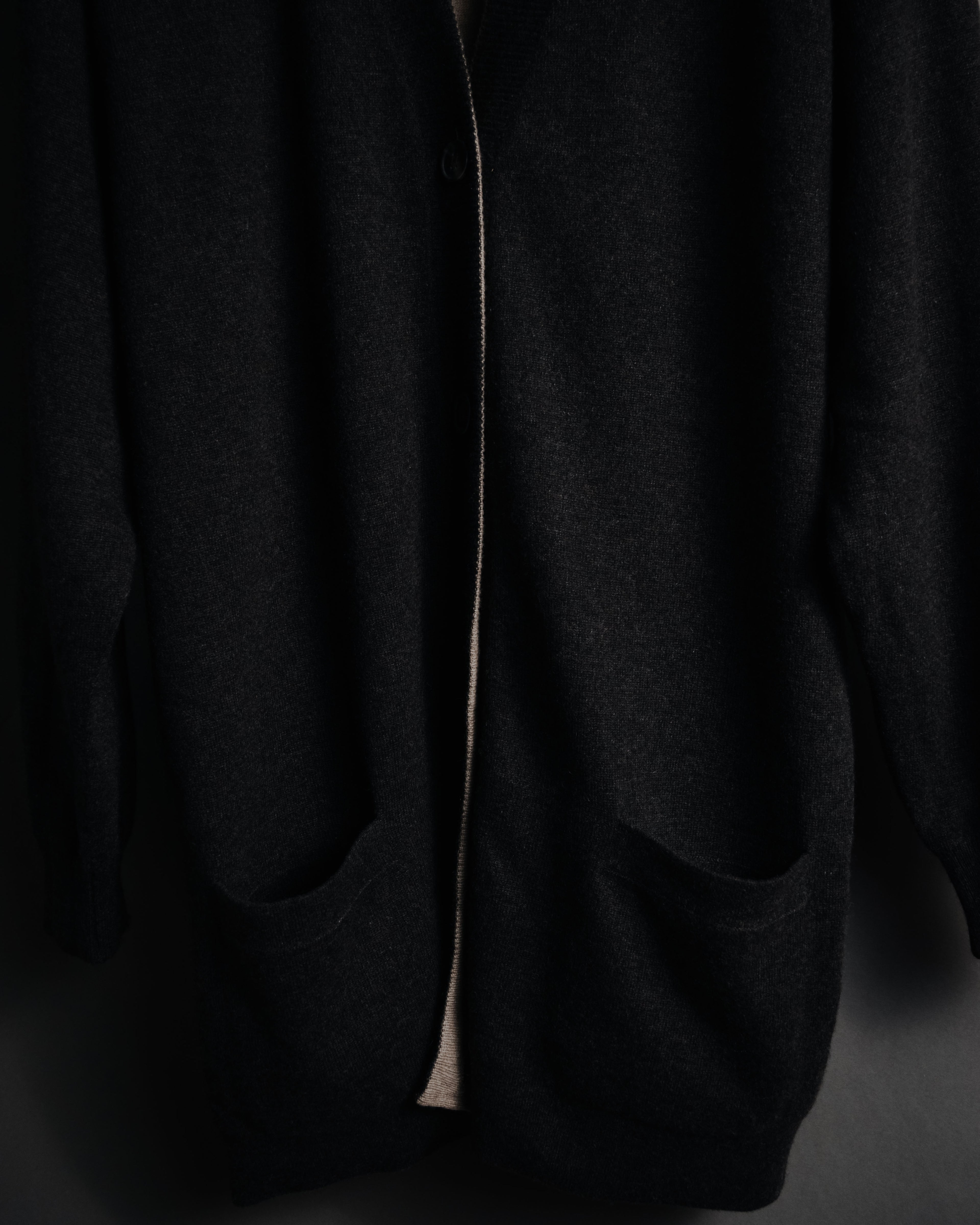 –SPECIAL– "HERMES" 90’s-00’s Double-faced reversible linen cotton cardigan