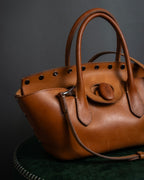 "Ralph Lauren" Metal stud design 2-way leather bag