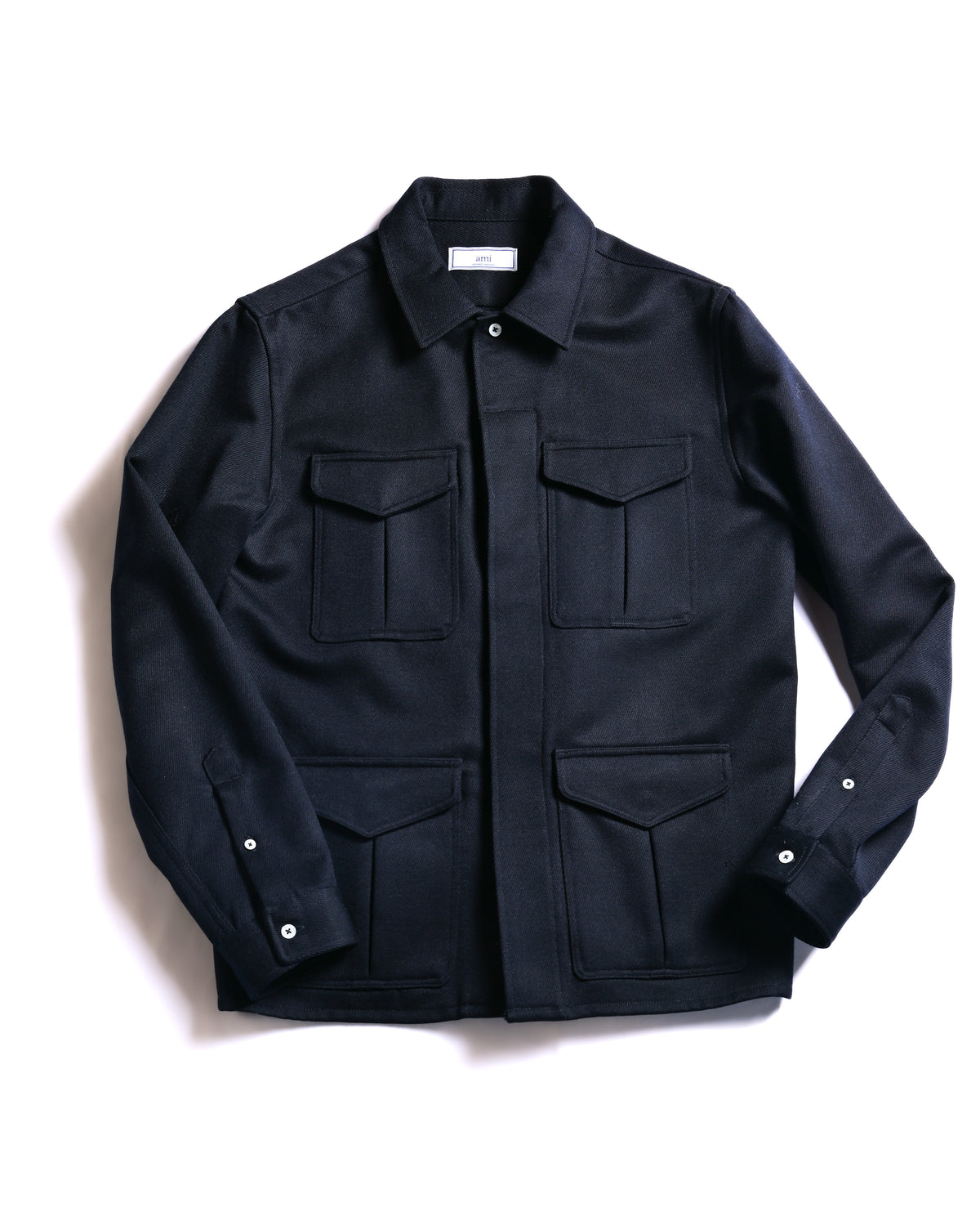 Ami alexandre mattiussi/ Work Detailed 4 Pockets Fly Front Jacket  Navy