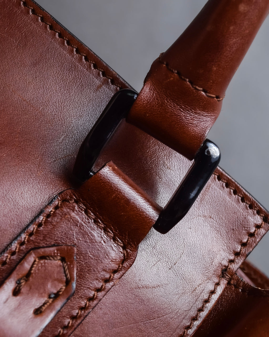 "BURBERRY" Harness detail check canvas leather bag